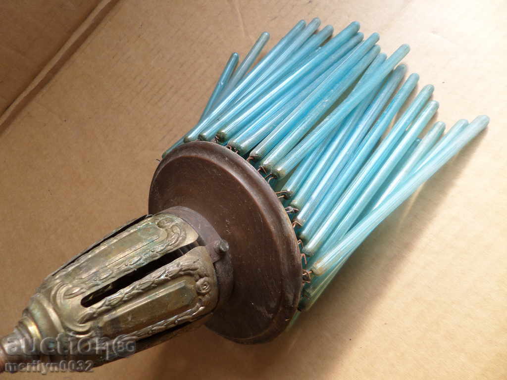 Old lamp bronze lampshade blue glass chandelier lantern - 6 Old lamp bronze lampshade blue glass chandelier lantern - 6