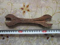 Old special hand forged wrench for wrought iron wagon