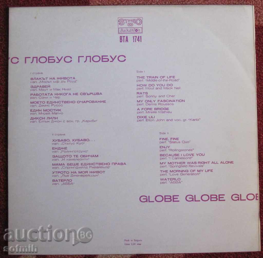 music plate Globus with price 15.00 BGN | € 7.67