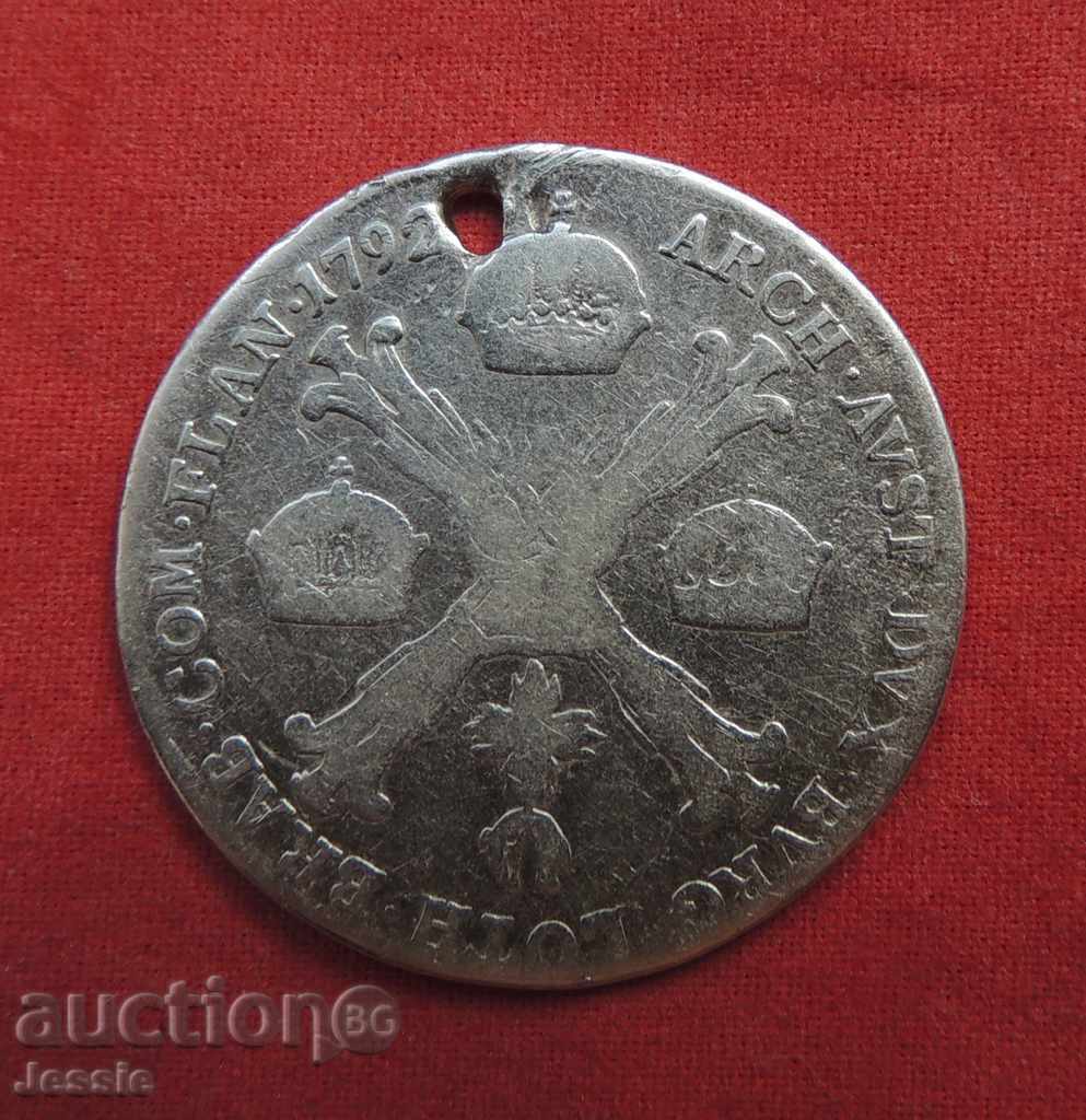 1/4 kronenthaler 1792 O Olanda austriacă Leonod II cu preț € 19.27 | 37.69 BGN