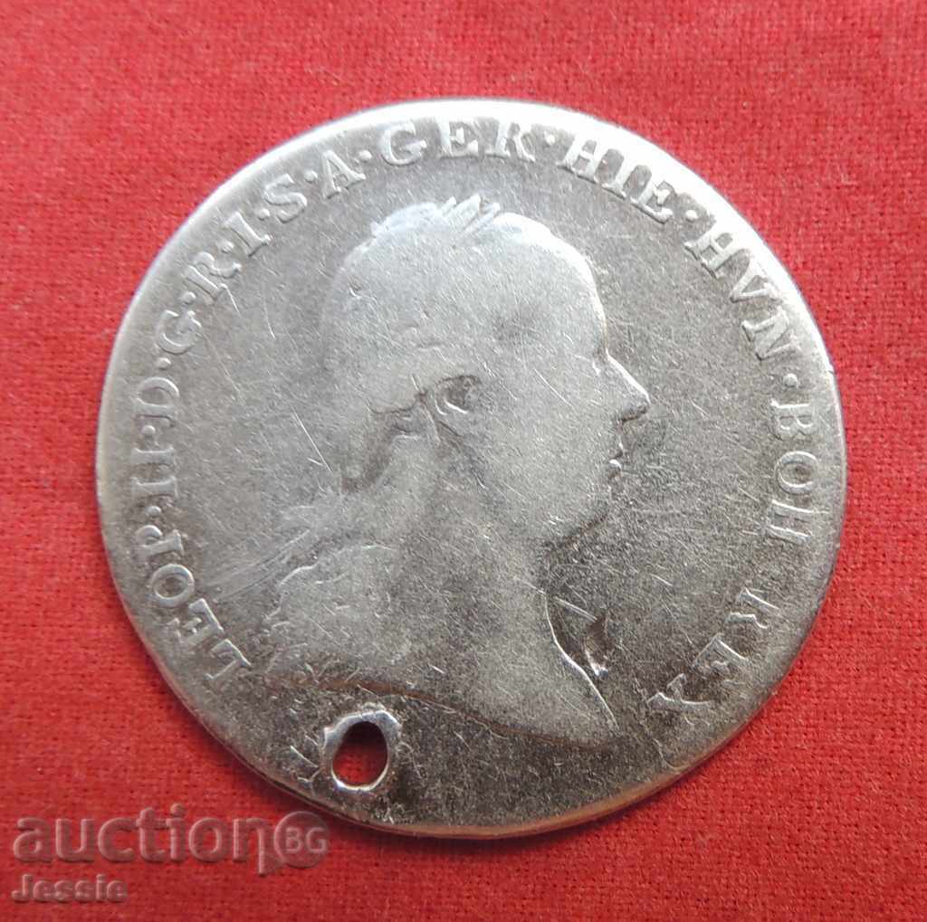 Licitație 1/4 kronenthaler 1792 O Olanda austriacă Leonod II