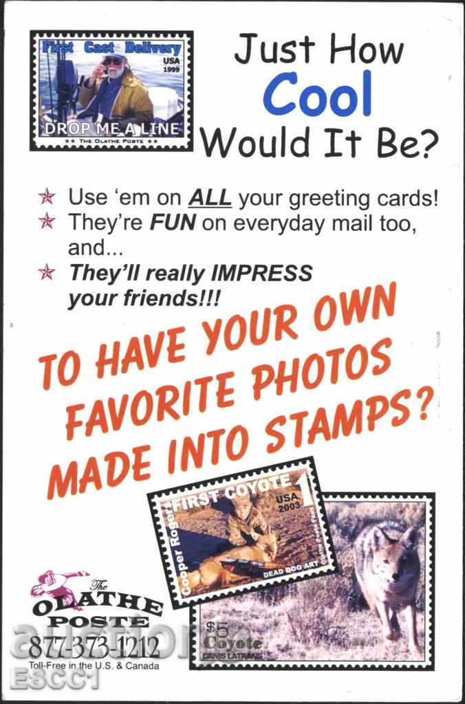 Пощенска картичка Марки от САЩ