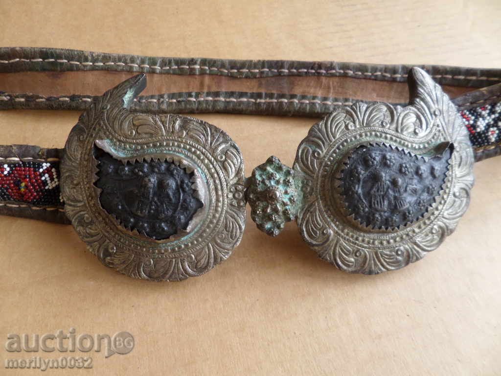 Old Silver Pafts with Chaprazi Belt Silver Buckle Beads - 7 Old Silver Pafts with Chaprazi Belt Silver Buckle Beads - 7
