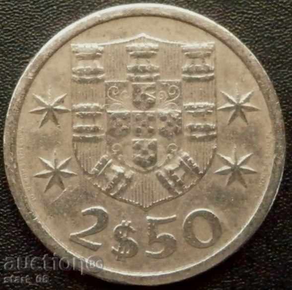 Portugalia 2 $ 50 escudos 1970.