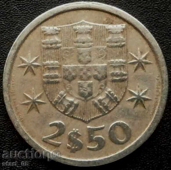 Portugalia 2 $ 50 escudos 1969.