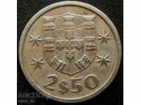 Portugalia 2 $ 50 escudos 1969.