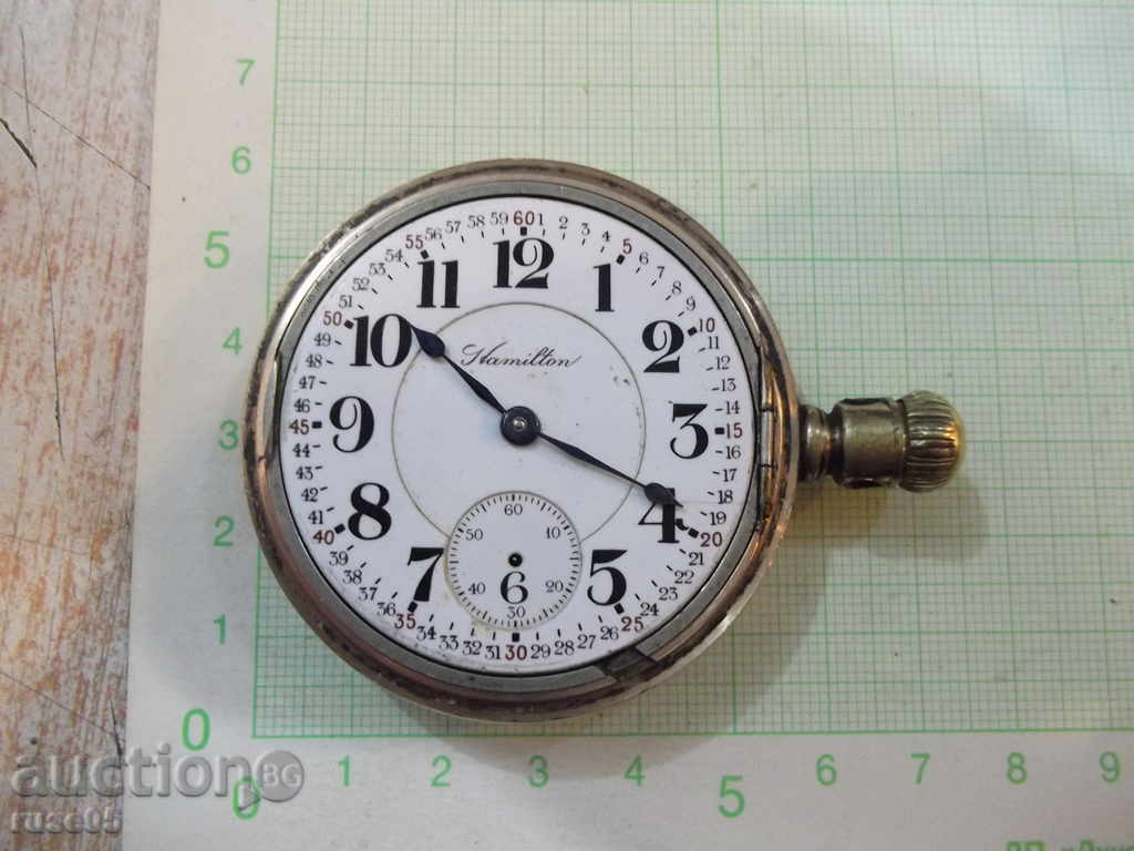 Auction  Clock "Hamilton" pocket US gold-plated old