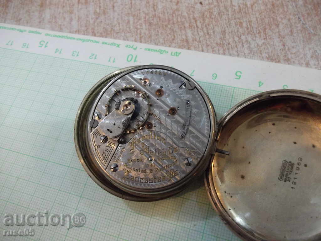 Clock "Hamilton" pocket US gold-plated old - 7
