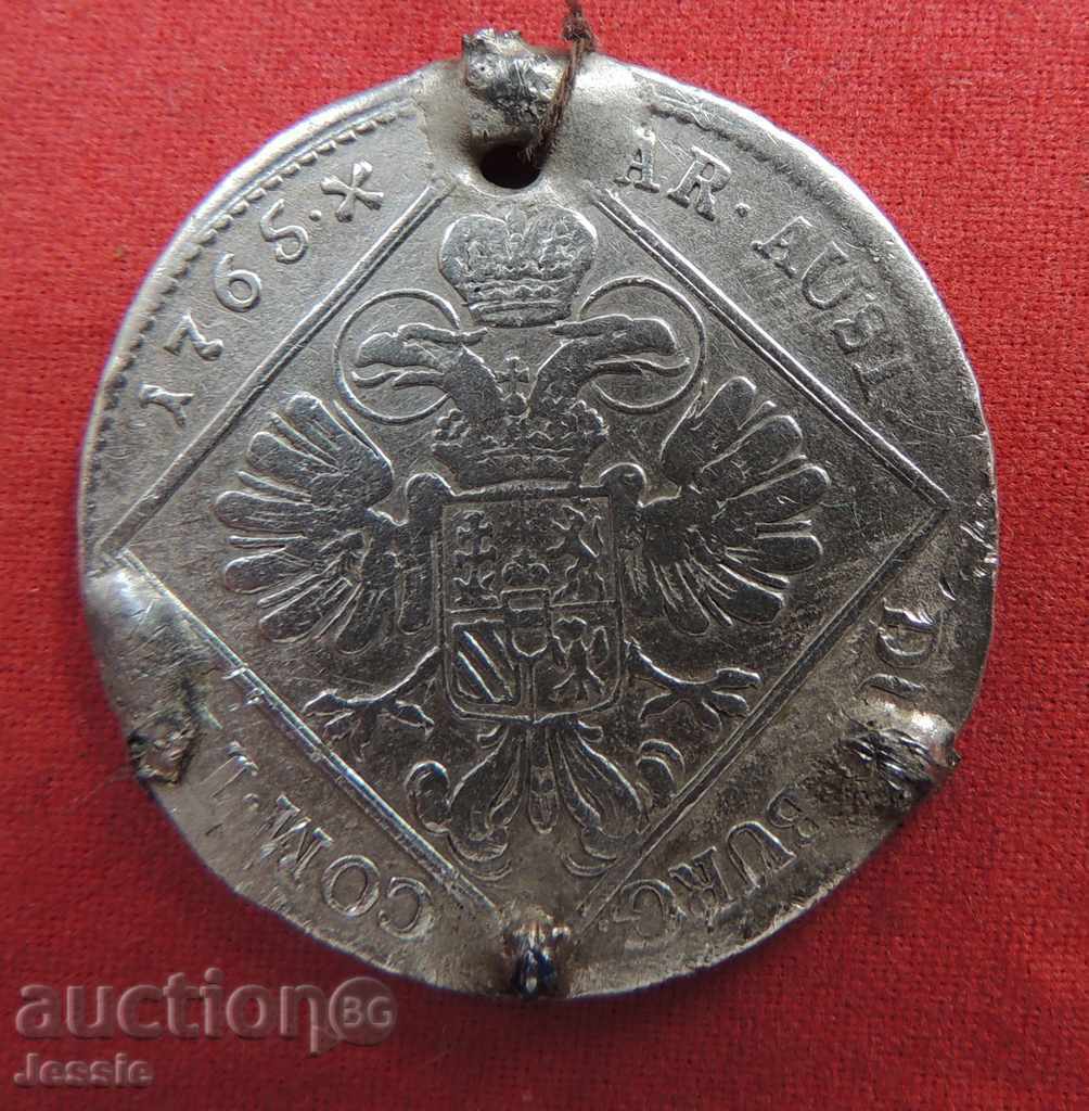 30 kreĭtseri 1765 g. Austro-Ungaria argint Maria Tereza