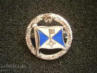 Old French silver badge with enamel, sample mark 835