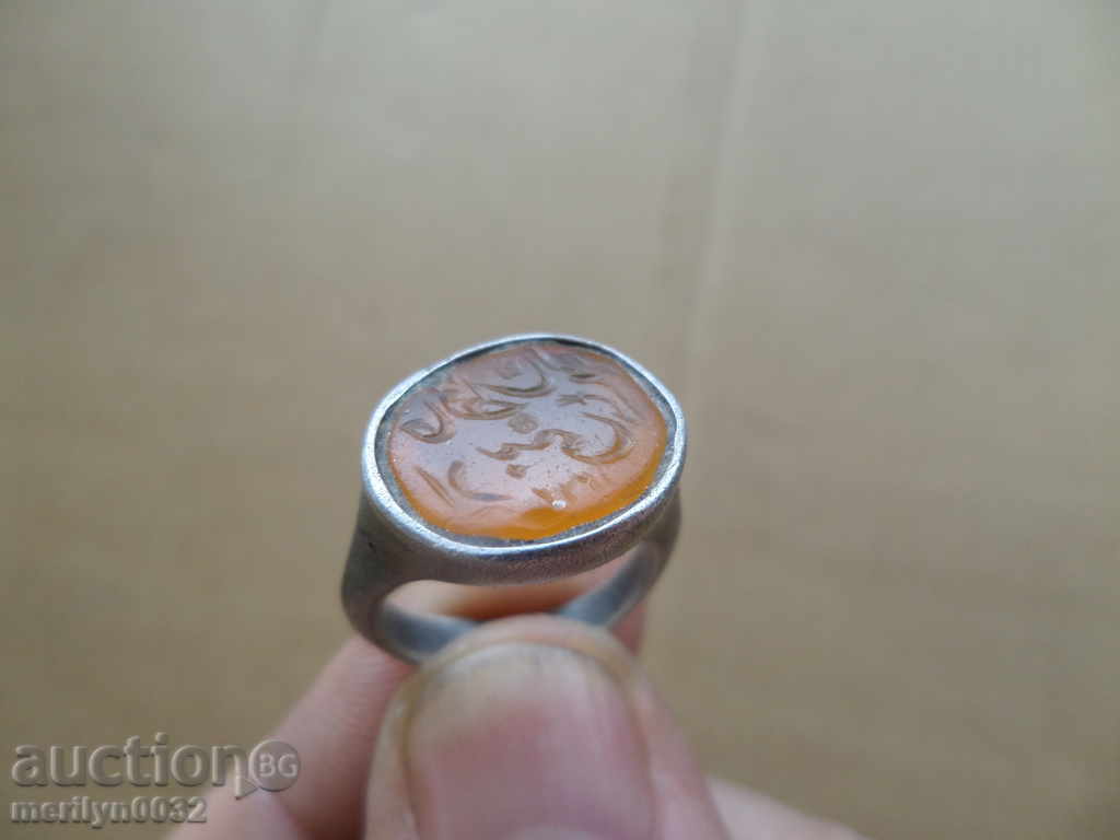 Inel otoman argint piatră și gemă bijuterie - 5