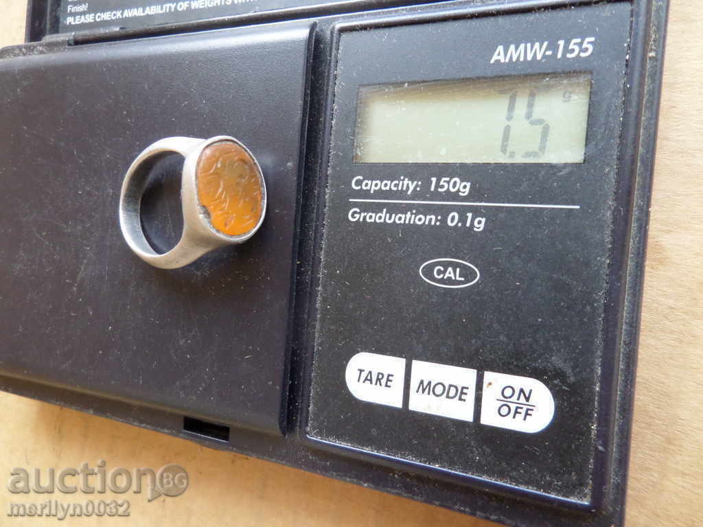 Inel otoman argint piatră și gemă bijuterie - 6