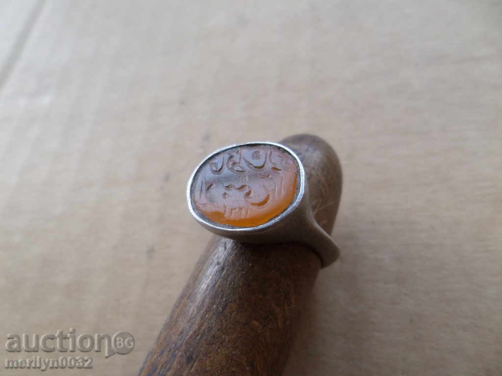 Inel otoman argint piatră și gemă bijuterie - 7