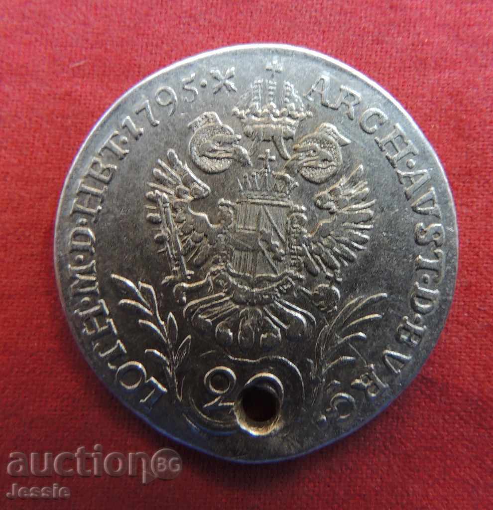 20 Kreuzer Austro-Ungaria 1795 G Argint - Franz II