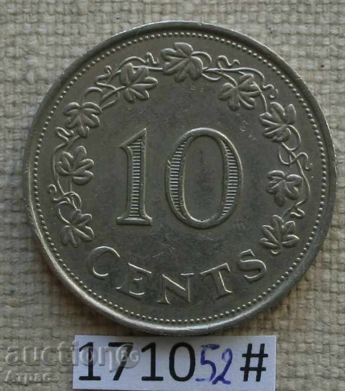 10 цента 1972 Малта