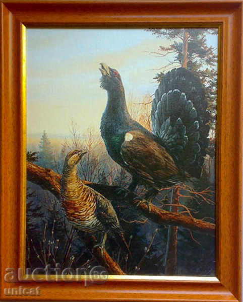 Speaking of capercaillie, at dawn - painting