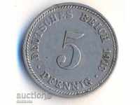Germany 5 pfennig 1913d