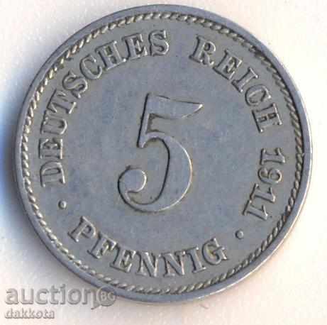 Германия 5 пфенига 1911e