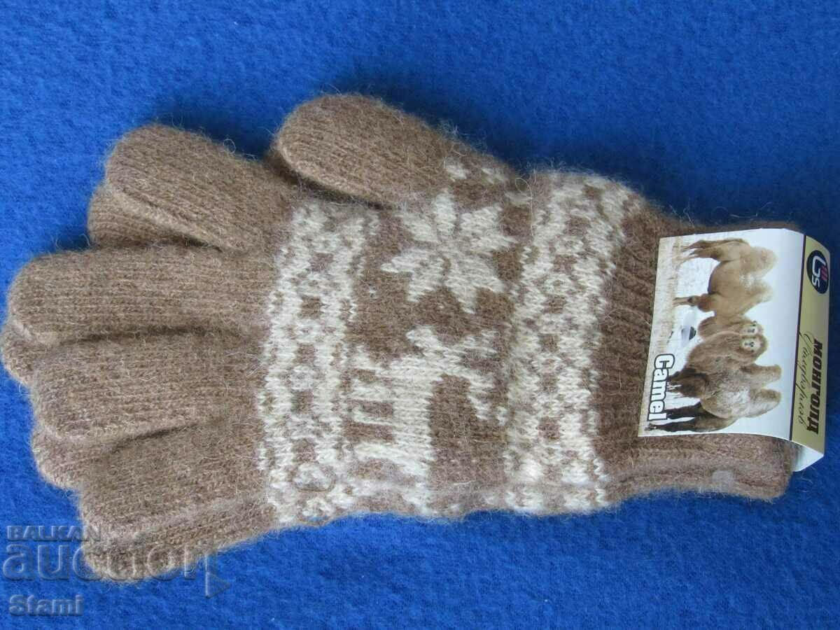 Machine-woven children's five-finger wool jacket gloves