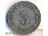 Германия 5 пфенига 1896f