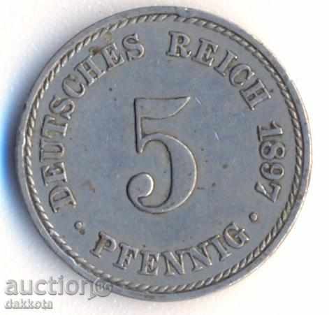 Германия 5 пфенига 1897a