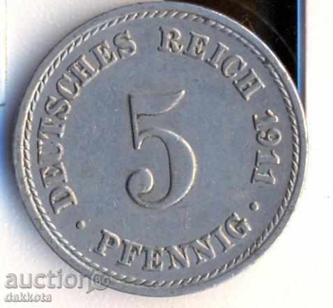 Germany 5 pfennig 1911a
