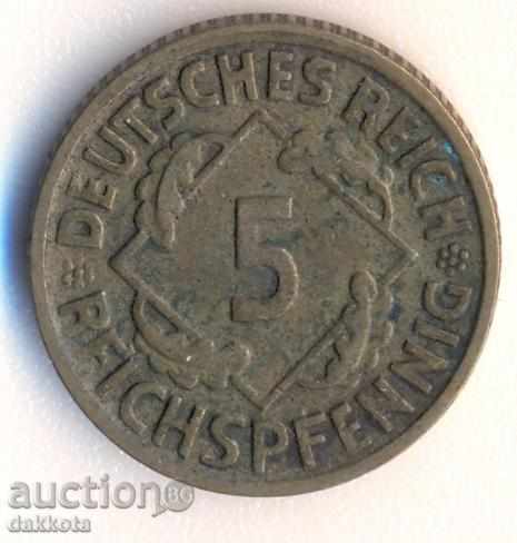 Германия 5 рейхспфенига 1925d
