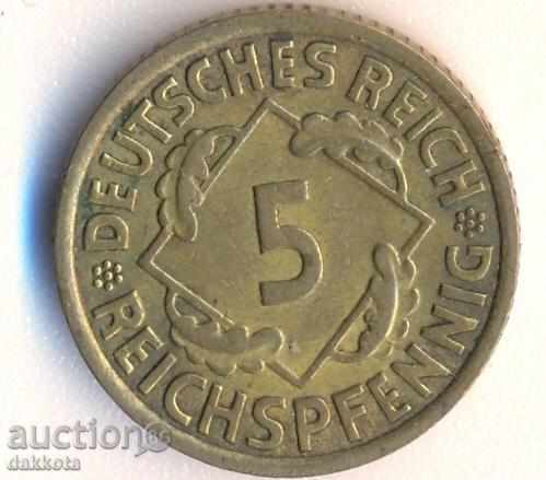 Германия 5 рейхспфенига 1935a