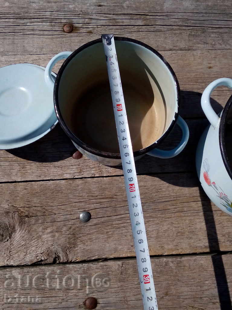 Enamelled pot, pots - 5 Enamelled pot, pots - 5