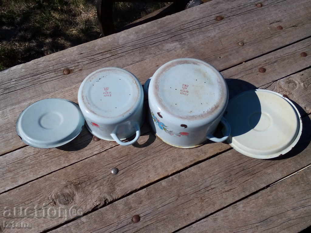 Enamelled pot, pots - 7 Enamelled pot, pots - 7