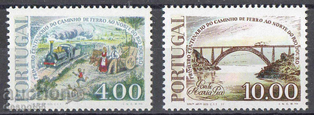1977. Португалия. 1 век-Откриването на ж.п. линията Север-Юг