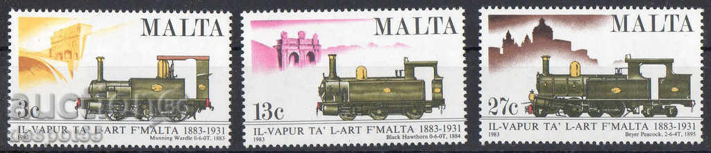 1983. Malta. 100 de ani de cale ferată Valletta - Rabat.