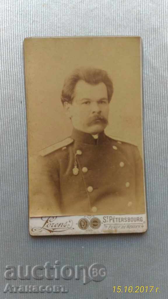Photography CDV Officer Russia A. Lorens Ст. Petersburg cardboard