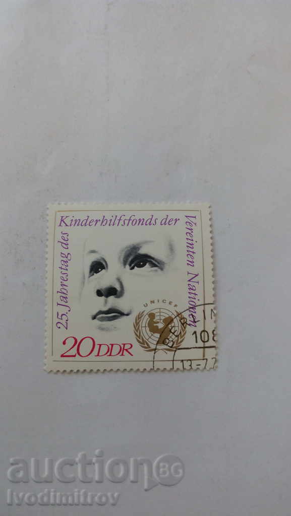 Marca GDR 25 jahrestag Kinderbilsfonds der