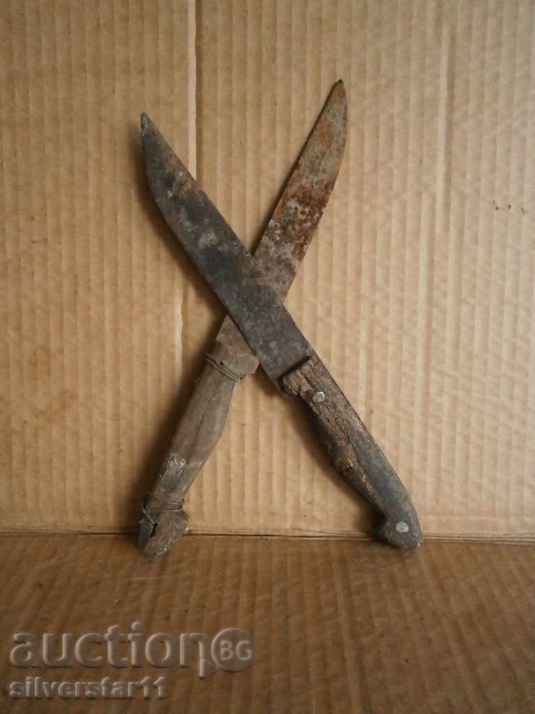 Παρτίδα δύο αρχαία πρωτόγονη μαχαίρι