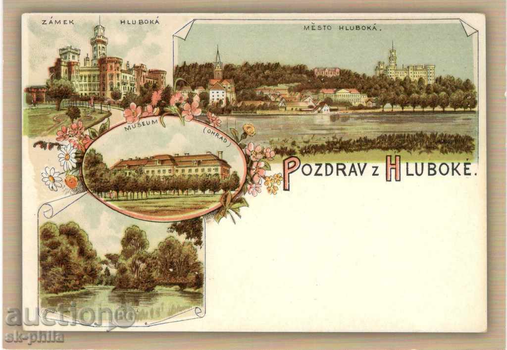Carte poștală - Salutări de la castel Hluboka