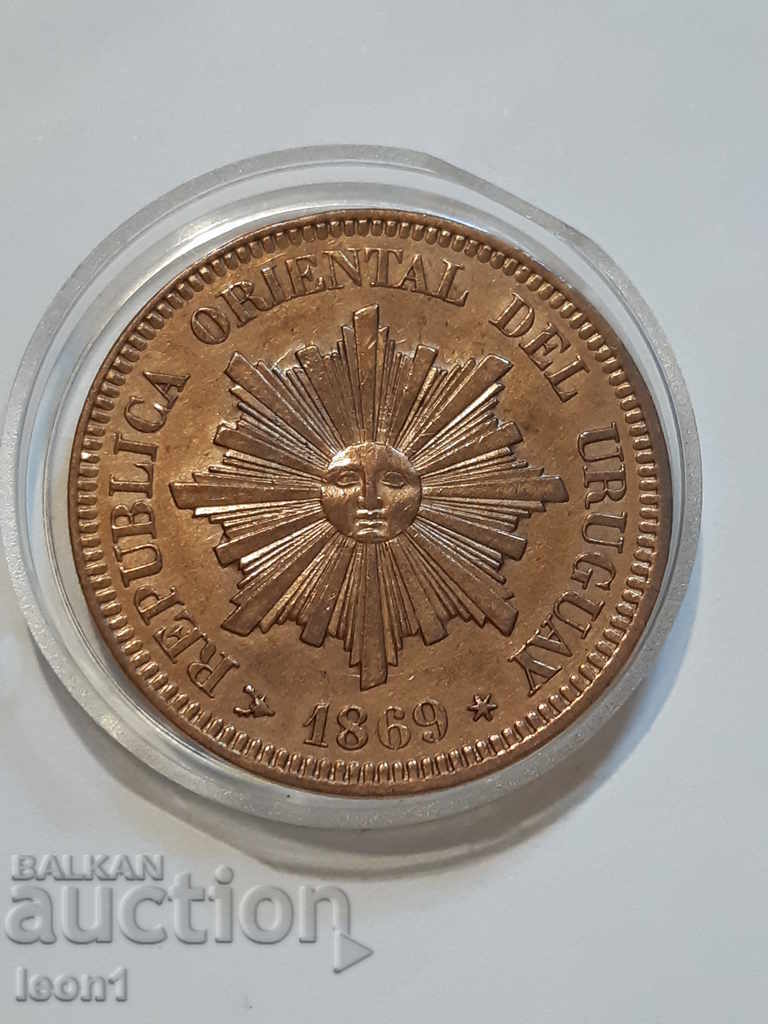 2 centesimos 1869 Uruguay with price 65.00 BGN | € 33.23 2 centesimos 1869 Uruguay with price 65.00 BGN | € 33.23