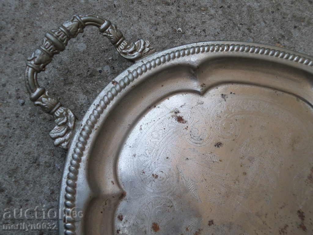 Auction Old metal tray, tray, plateau Auction Old metal tray, tray, plateau
