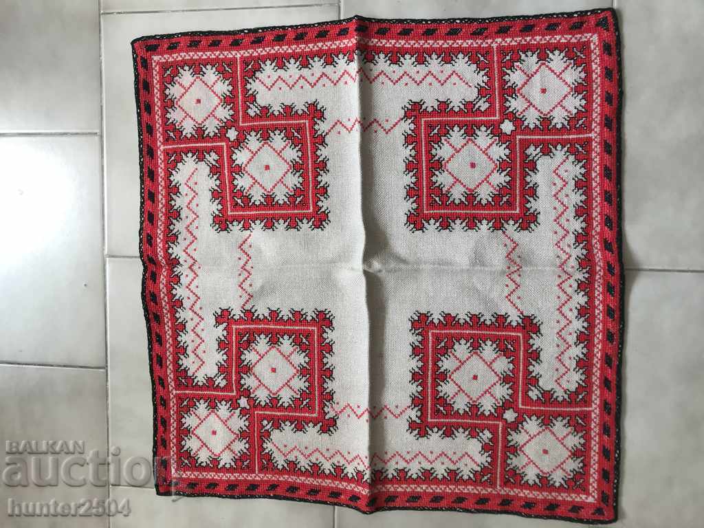 Square, Tablecloth, stitch, linen, size 60/57 cm, mouline