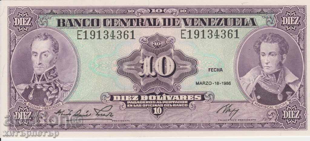 10 Bolivar Bolivares 1986 UNC