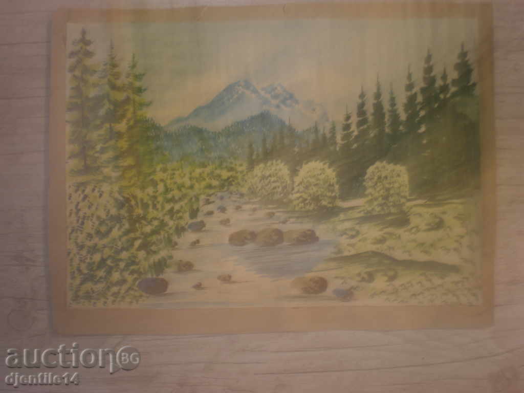 Auction  Watercolor-landscape-33/23cm.