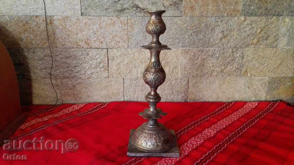 Old silver candlestick