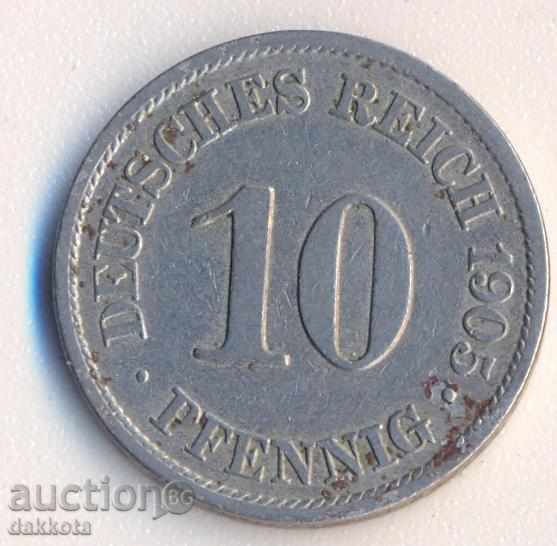 Германия 10 пфeнига 1905a