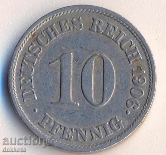Germania 10 pfeniga 1906j