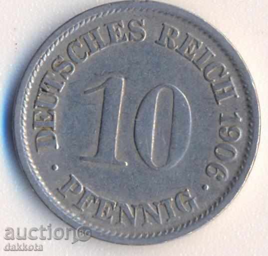 Γερμανία 10 pfeniga 1906f