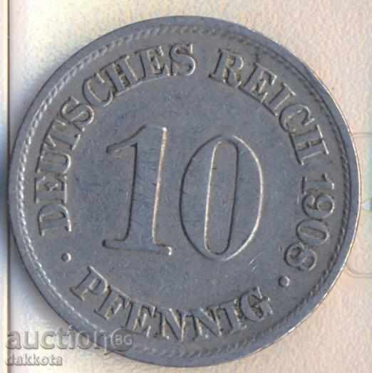 Германия 10 пфeнига 1908a