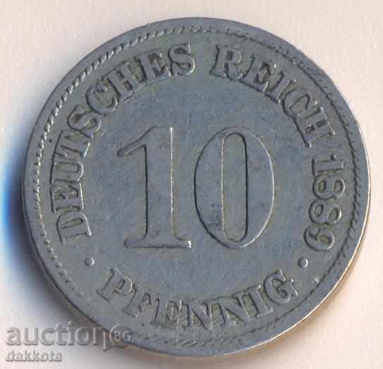 Germania 10 pfeniga 1889a
