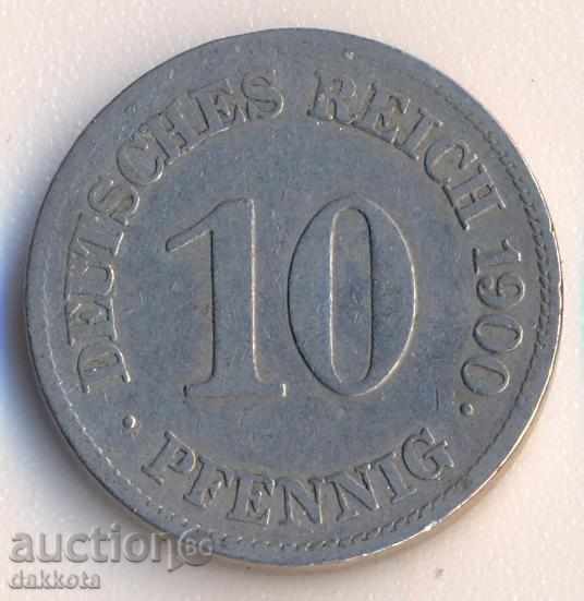 Germania 10 pfeniga 1900e