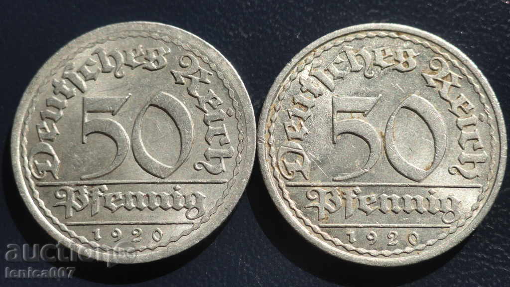 Germany 1920 - 50 pfennig (A) - 2 pieces - 6 Germany 1920 - 50 pfennig (A) - 2 pieces - 6
