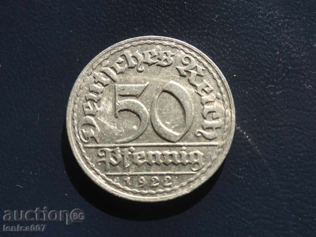 Germany 1922 - 50 pffing (D) with price 2.60 BGN | € 1.33 Germany 1922 - 50 pffing (D) with price 2.60 BGN | € 1.33